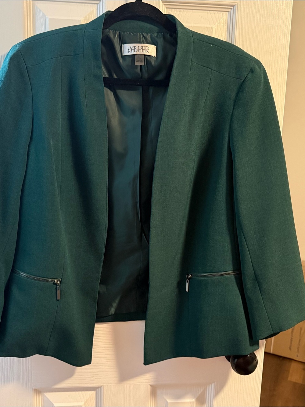 Kasper Women's Dark Green Open-Front by Blazer and Matching Pants